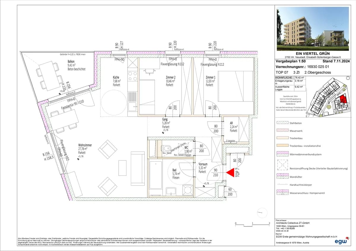 3-Zimmer-Wohnung mieten in Wiener Neustadt – 78,42 m², € 1.163 – Bild 25 von 25
