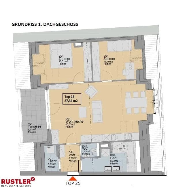 3-Zimmer-Wohnung mieten in Wien – 87,34 m², € 1.527