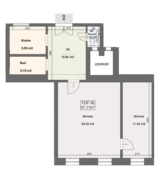 2-Zimmer-Wohnung kaufen in Wien – 57 m², € 399.960 – Bild 5 von 10
