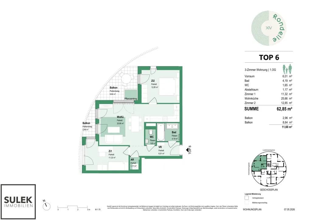 3-Zimmer-Wohnung mieten in Wien – 62,85 m², € 1.579 – Bild 16 von 16
