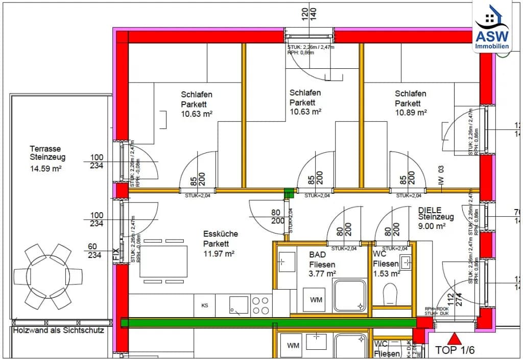 4-Zimmer-Wohnung kaufen in Graz – 57,77 m², € 254.000 – Bild 12 von 12