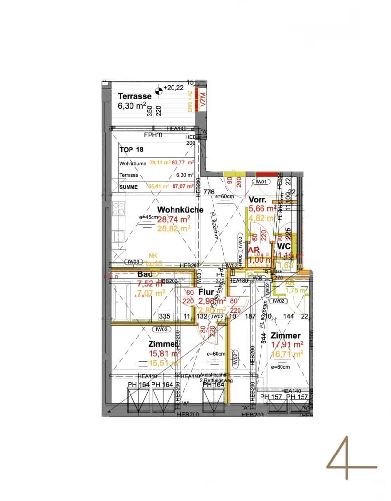 3-Zimmer-Wohnung mieten in Wien – 79,11 m², € 1.850 – Bild 5 von 5