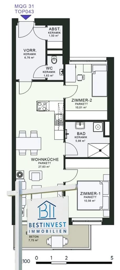 3-Zimmer-Wohnung mieten in Graz – 64 m², € 940 – Bild 10 von 10
