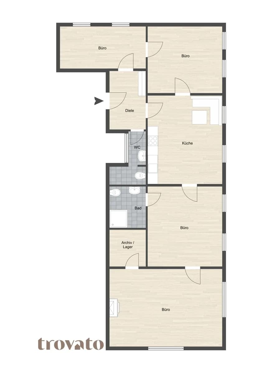 5-Zimmer-Gewerbeimmobilie mieten in Wien – 100 m², € 2.187 – Bild 9 von 9