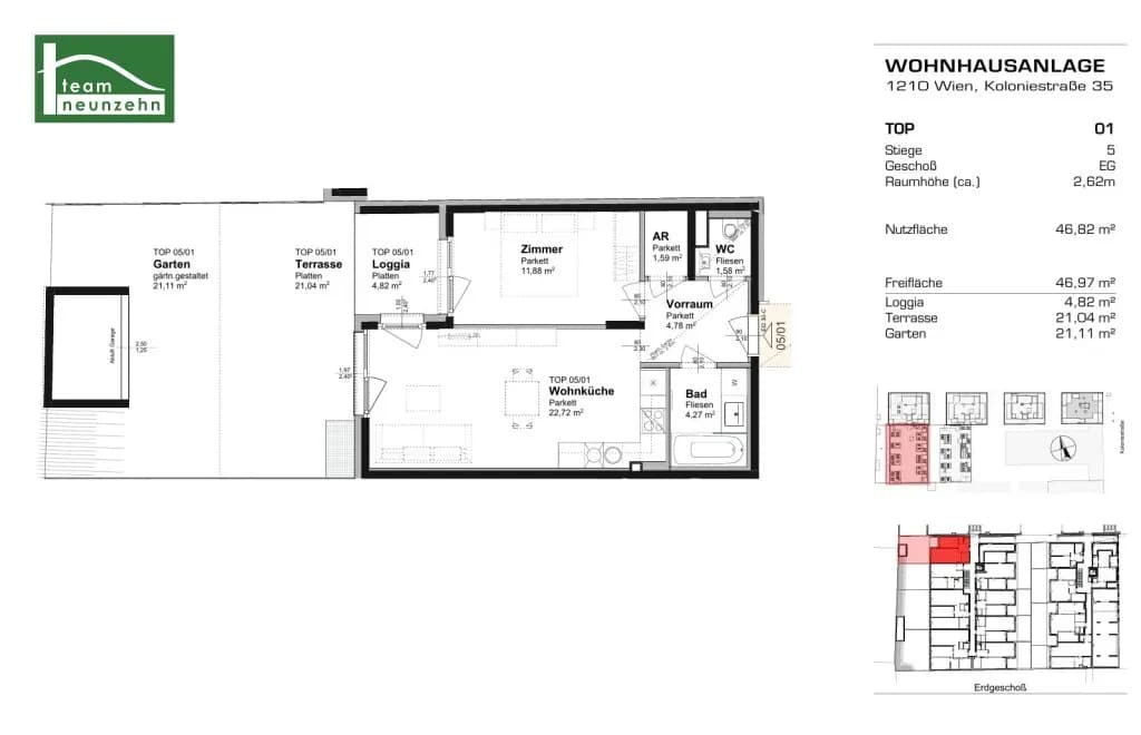 2-Zimmer-Wohnung mieten in Wien – 46,82 m², € 988 – Bild 21 von 21