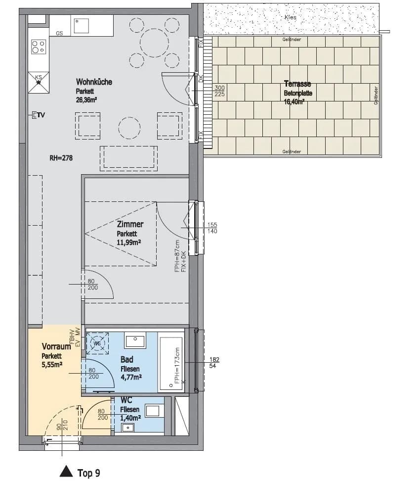 2-Zimmer-Wohnung mieten in Wien – 50,07 m², € 961 – Bild 8 von 10