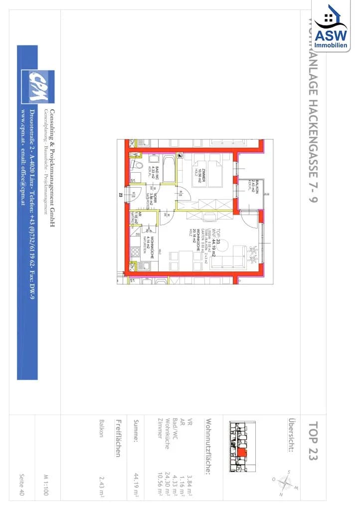 2-Zimmer-Wohnung mieten in Wien – 44,19 m², € 927 – Bild 10 von 10