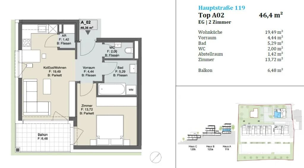 2-Zimmer-Wohnung kaufen in Graz-Umgebung – 46,2 m², € 180.000 – Bild 10 von 10