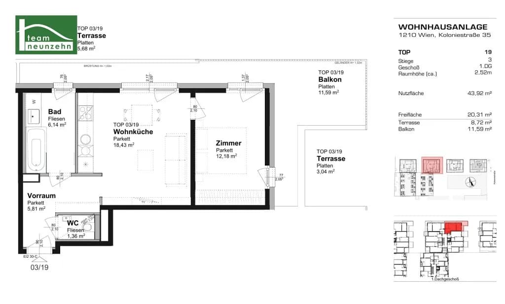 2-Zimmer-Wohnung mieten in Wien – 43,92 m², € 894 – Bild 20 von 20