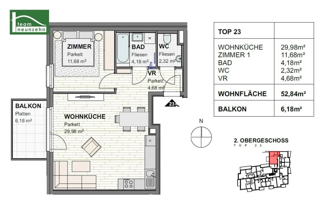 2-Zimmer-Wohnung mieten in Sankt Pölten – 52,44 m², € 821 – Bild 20 von 20