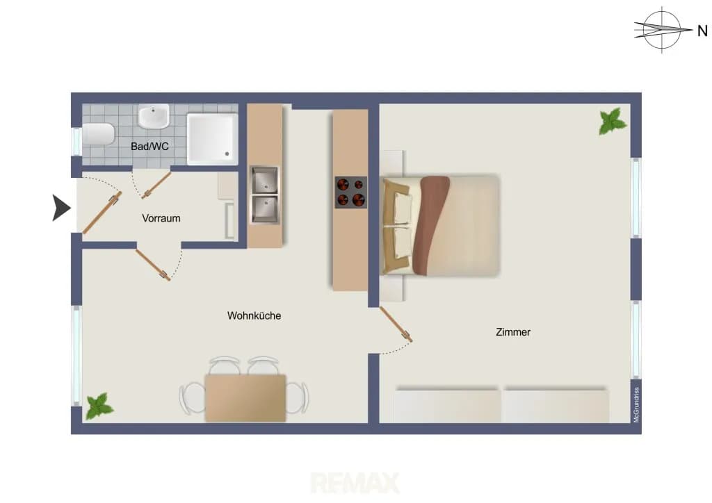 1-Zimmer-Wohnung kaufen in Graz – 42,08 m², € 82.000 – Bild 2 von 14