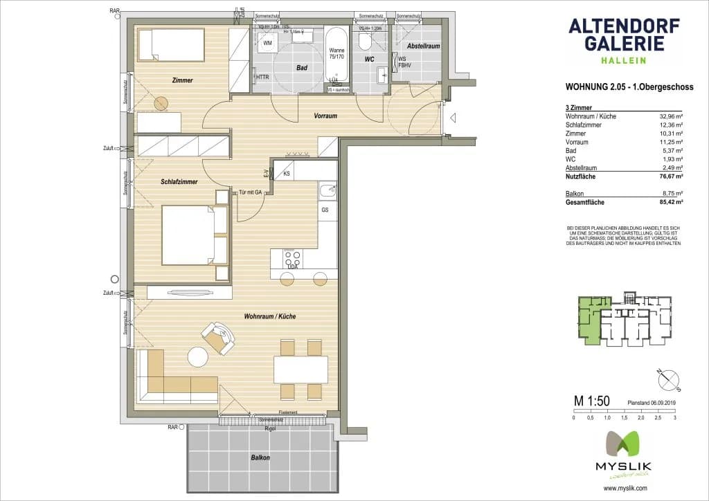 3-Zimmer-Wohnung kaufen in Hallein – 76,67 m², € 498.000 – Bild 11 von 11
