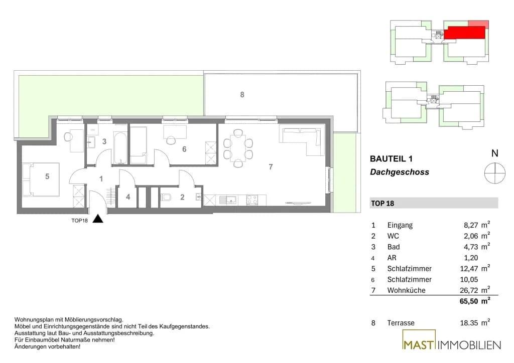 3-Zimmer-Wohnung mieten in Korneuburg – 65,5 m², € 1.298 – Bild 14 von 14