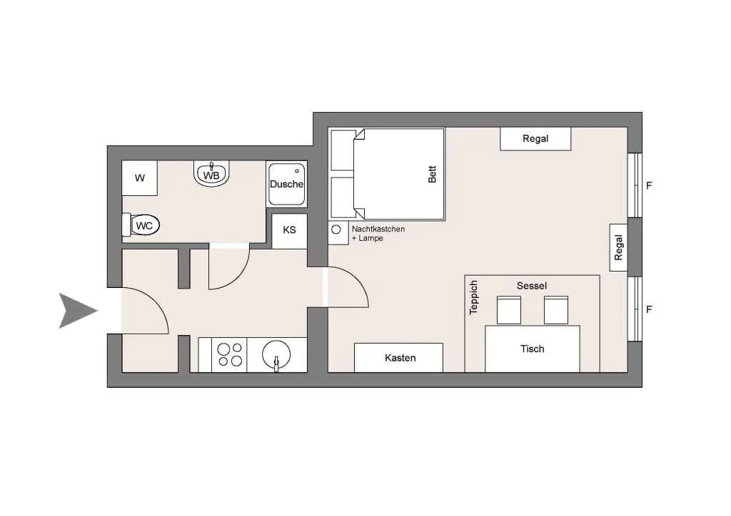 1-Zimmer-Wohnung mieten in Wien – 31 m², € 920 – Bild 9 von 9