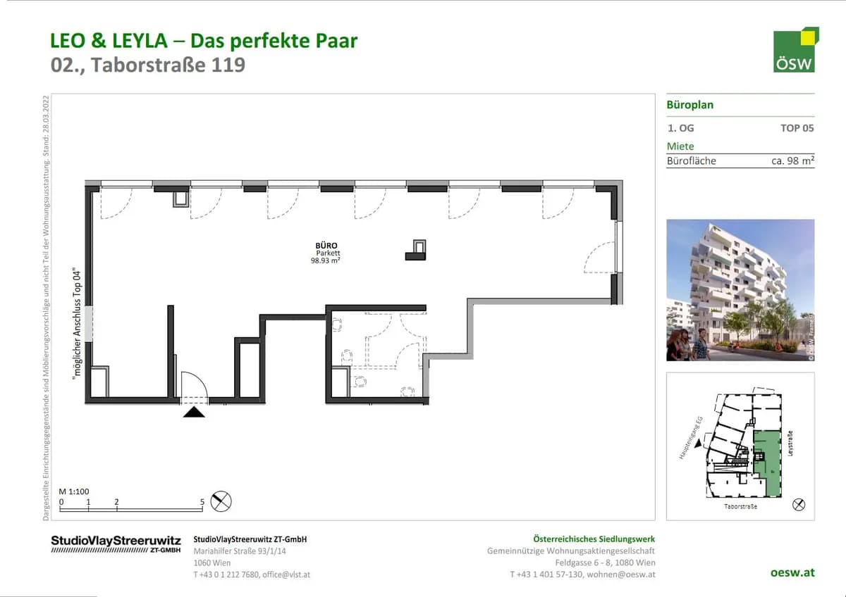 1-Zimmer-Gewerbeimmobilie mieten in Wien – 99 m², € 2.232 – Bild 2 von 12