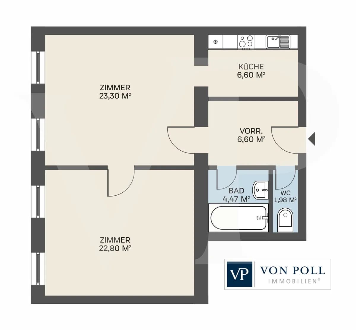 2-Zimmer-Wohnung kaufen in Wien – 65,75 m², € 198.000 – Bild 12 von 12