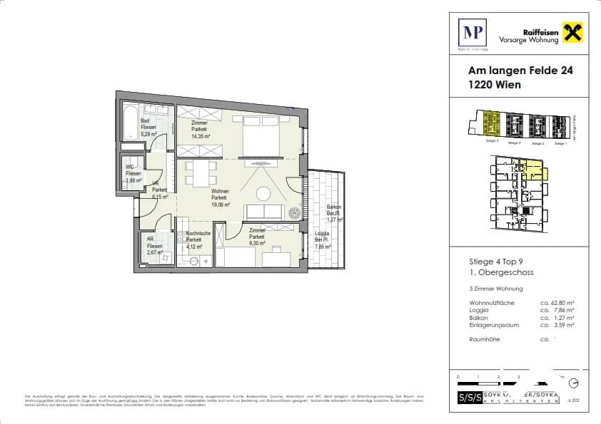 3-Zimmer-Immobilie kaufen in Wien – 62,84 m², € 407.000 – Bild 7 von 7