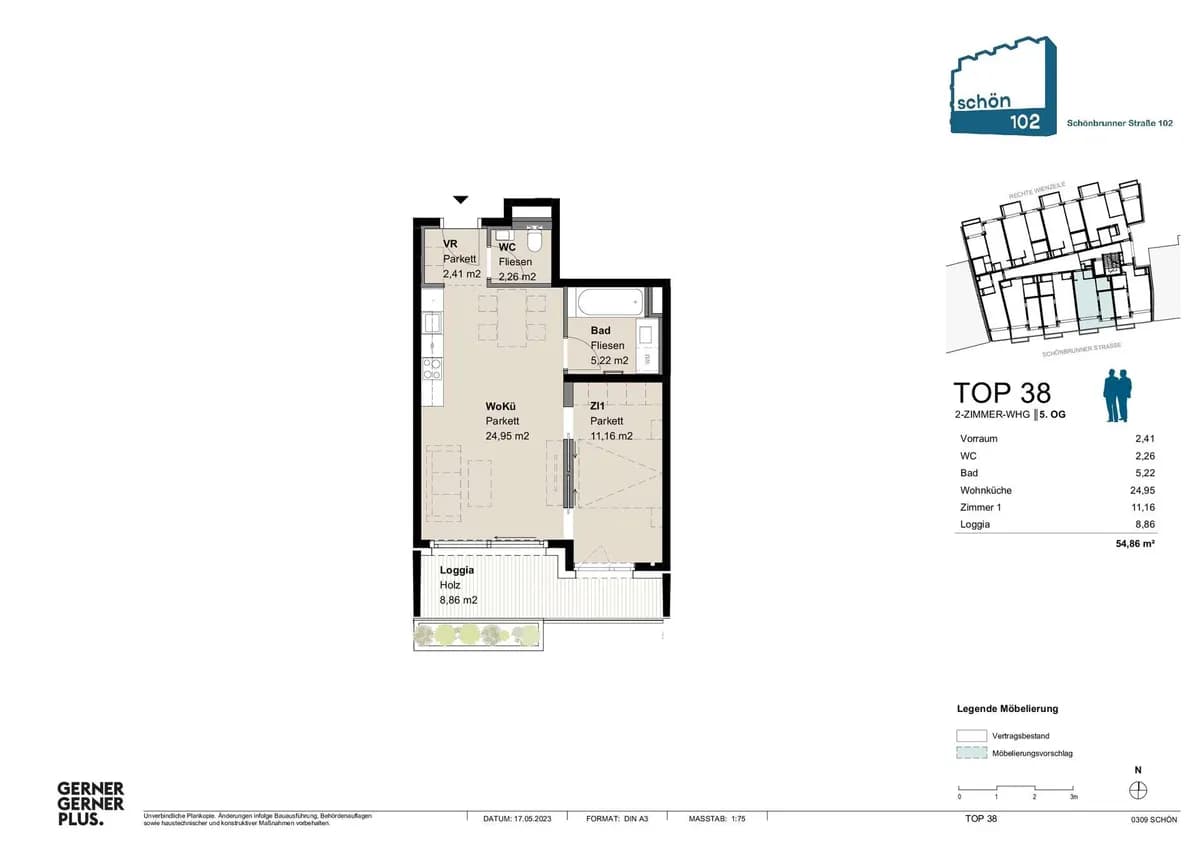 2-Zimmer-Wohnung mieten in Wien – 54,86 m², € 1.399 – Bild 23 von 23