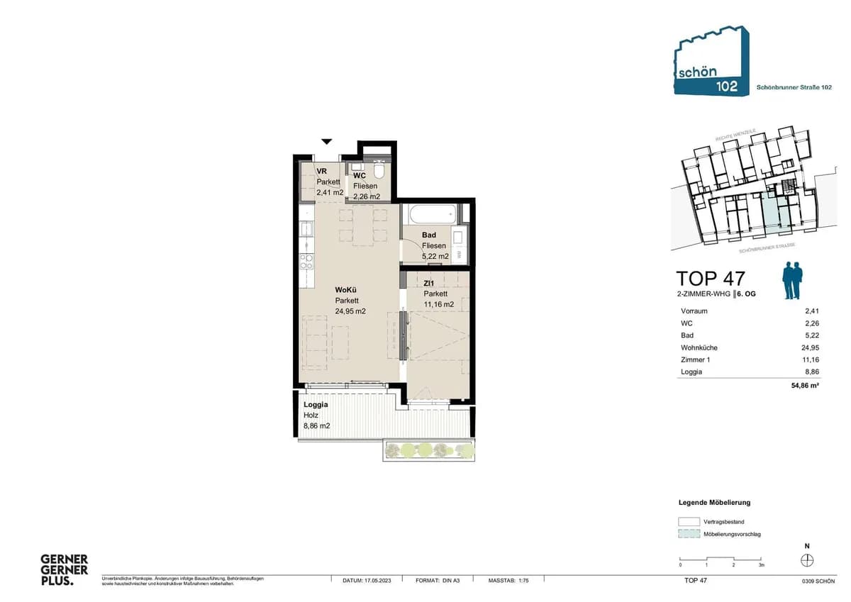 2-Zimmer-Wohnung mieten in Wien – 54,86 m², € 1.475 – Bild 24 von 24