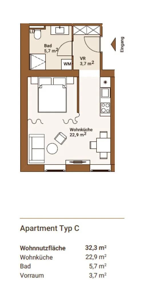 2-Zimmer-Wohnung kaufen in Wien – 32 m², € 173.000 – Bild 12 von 13