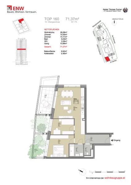 3-Zimmer-Wohnung mieten in Graz – 71,37 m², € 1.117 – Bild 8 von 8