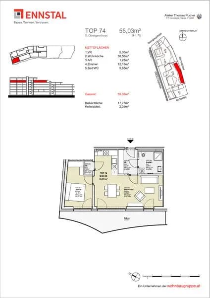 Wohnung mieten in Graz – 55,03 m², € 878 – Bild 4 von 4
