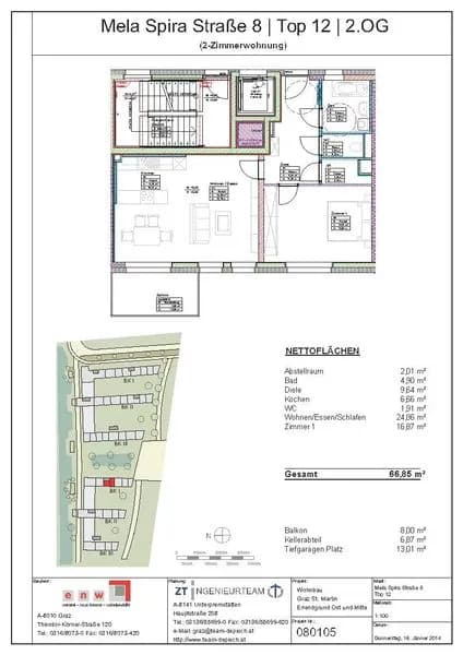 2-Zimmer-Wohnung mieten in Graz – 66,85 m², € 921 – Bild 3 von 3