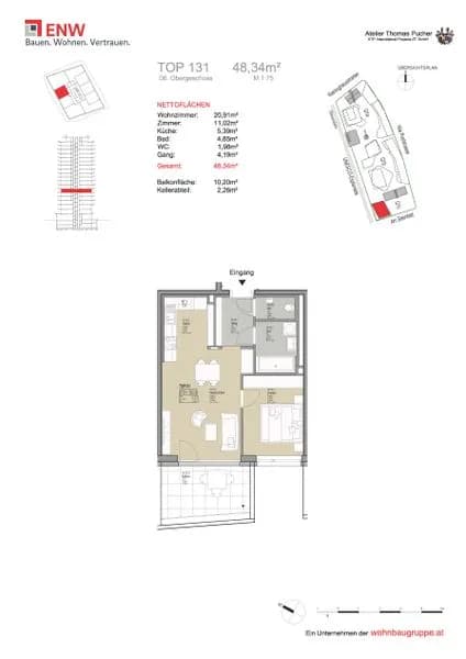 2-Zimmer-Wohnung mieten in Graz – 48,61 m², € 825 – Bild 20 von 20
