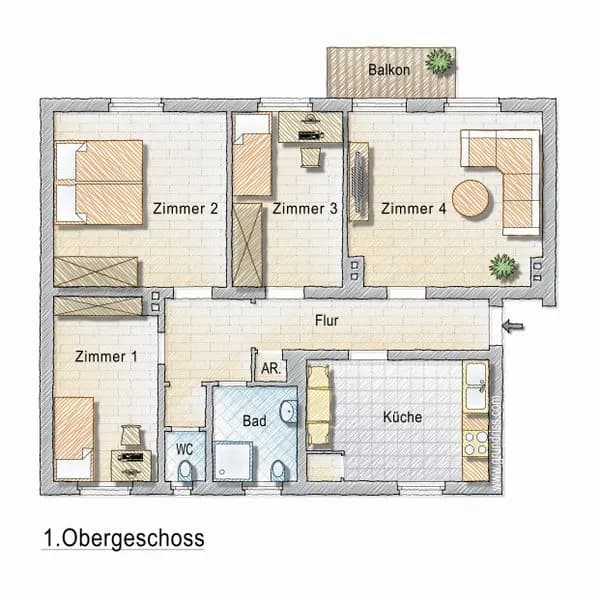 4-Zimmer-Wohnung mieten in Graz – 81,43 m², € 1.100 – Bild 12 von 12