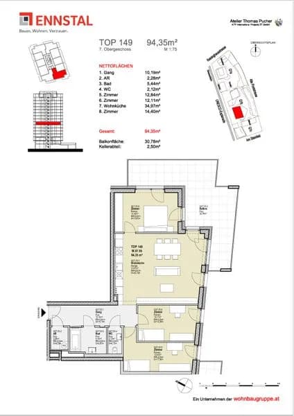 4-Zimmer-Wohnung mieten in Graz – 94,35 m², € 1.593 – Bild 21 von 21