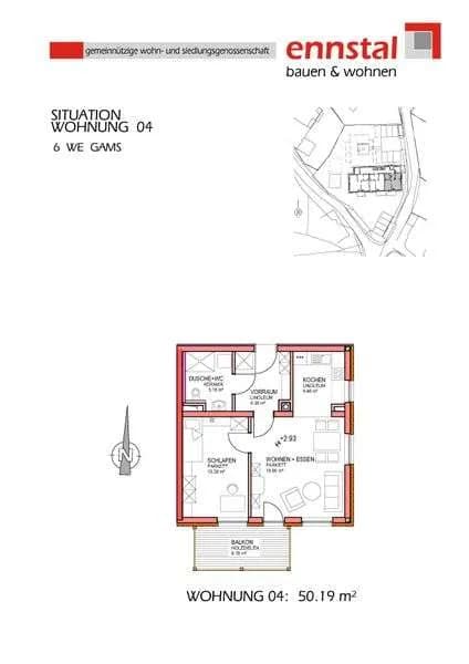 2-Zimmer-Wohnung mieten in Liezen – 50,2 m², € 502 – Bild 2 von 2