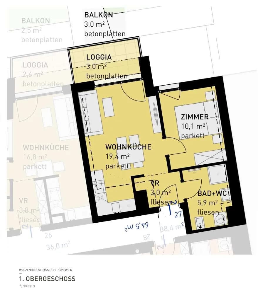 2-Zimmer-Wohnung kaufen in Wien – 38,4 m², € 259.500 – Bild 6 von 6
