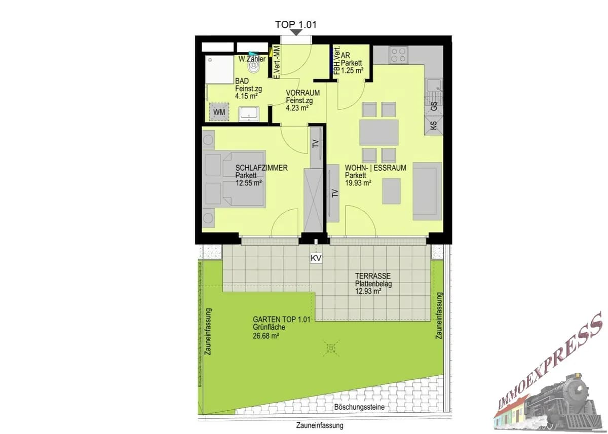 2-Zimmer-Wohnung kaufen in Wien – 42,1 m², € 341.500 – Bild 1 von 5