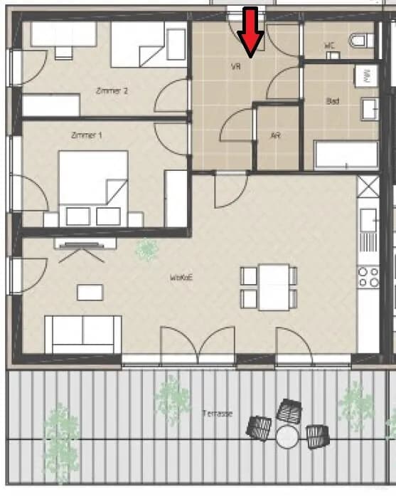 3-Zimmer-Wohnung mieten in Graz – 77,22 m², € 1.075 – Bild 2 von 22