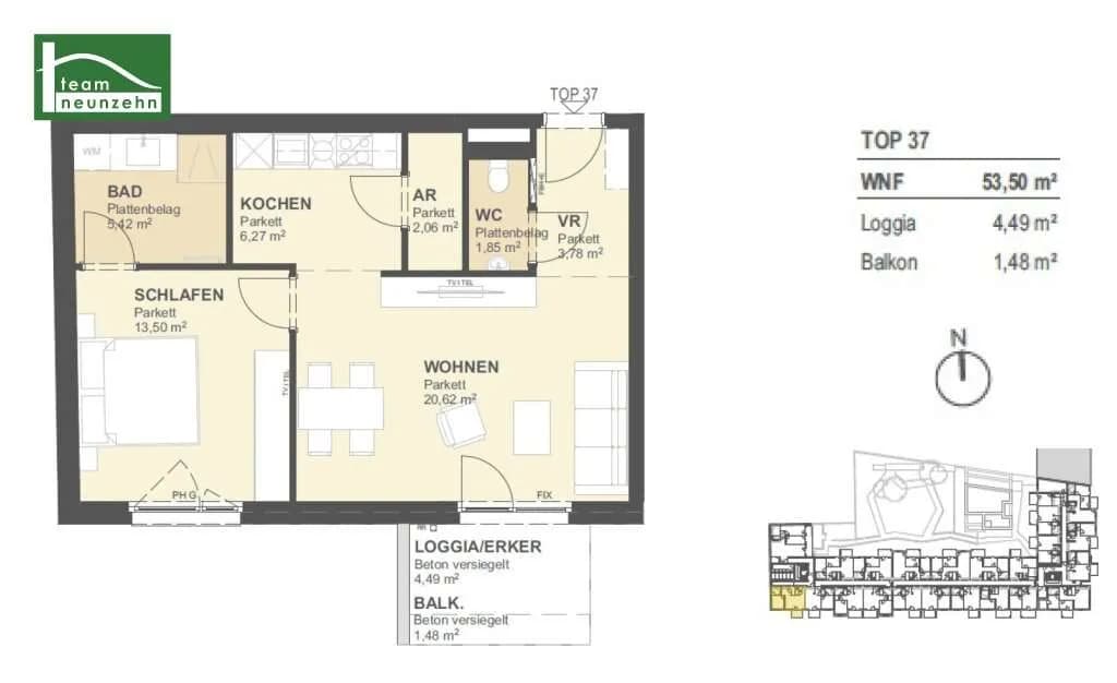 2-Zimmer-Wohnung kaufen in Wien – 53,65 m², € 375.000 – Bild 26 von 26