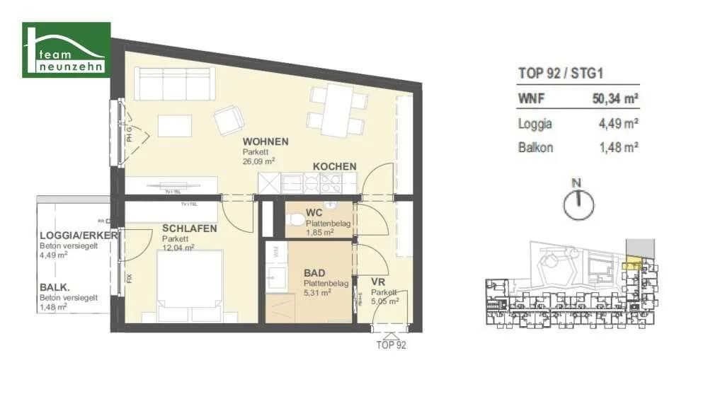 2-Zimmer-Wohnung kaufen in Wien – 50,77 m², € 359.000 – Bild 25 von 25