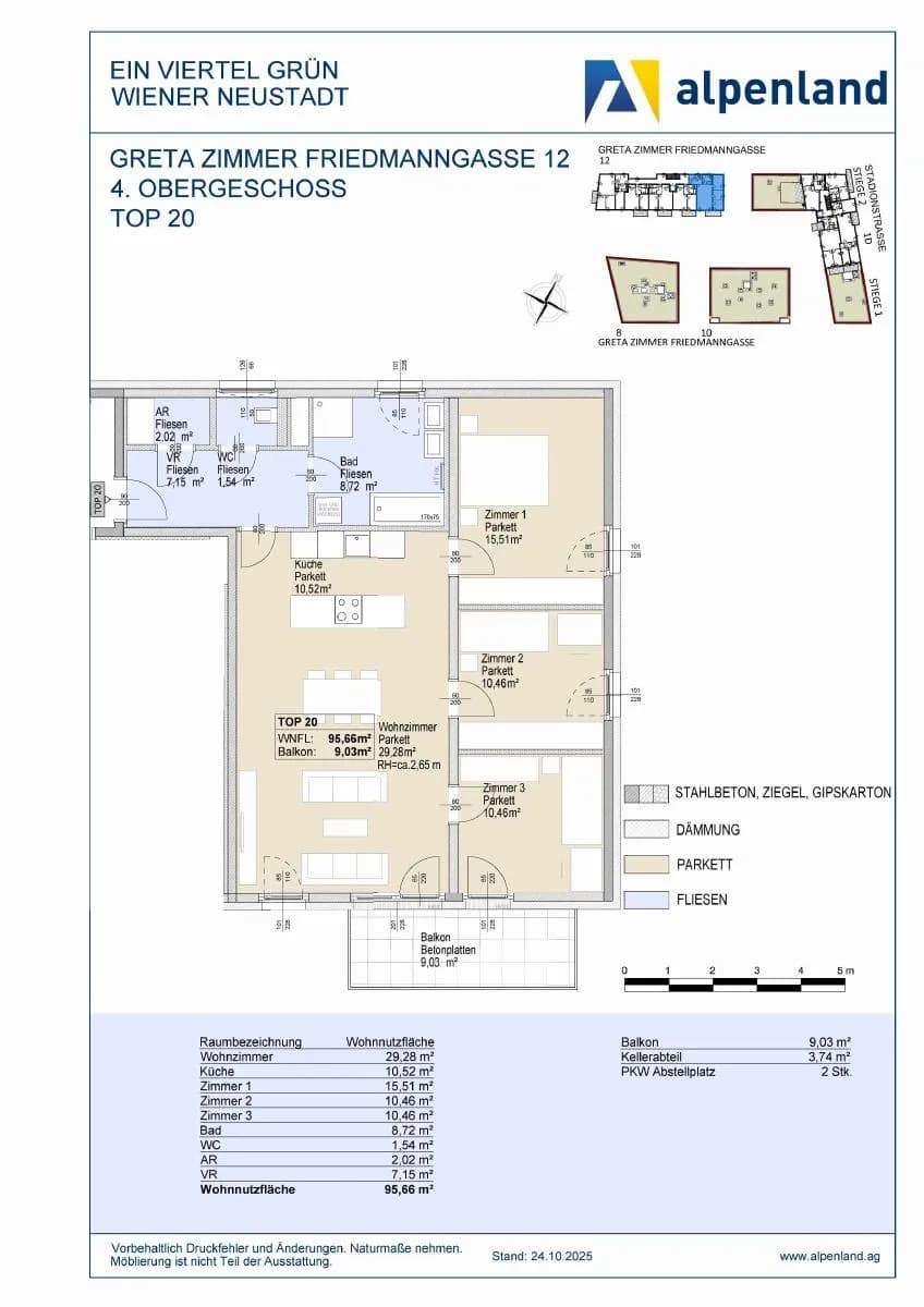 4-Zimmer-Wohnung mieten in Wiener Neustadt – 93,36 m², € 1.347 – Bild 7 von 7