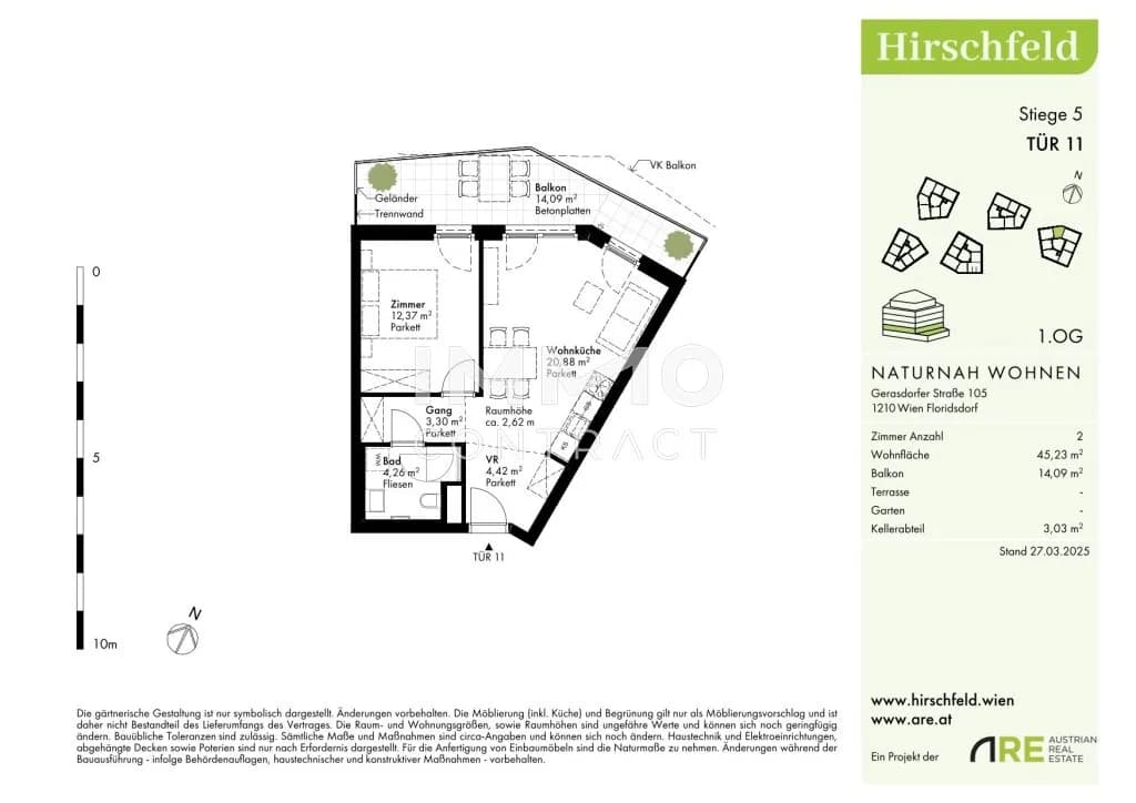 2-Zimmer-Wohnung kaufen in Wien – 45,23 m², € 265.000 – Bild 12 von 12