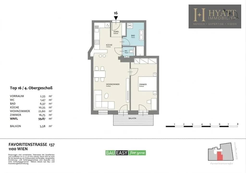 2-Zimmer-Wohnung kaufen in Wien – 60 m², € 397.500 – Bild 16 von 16