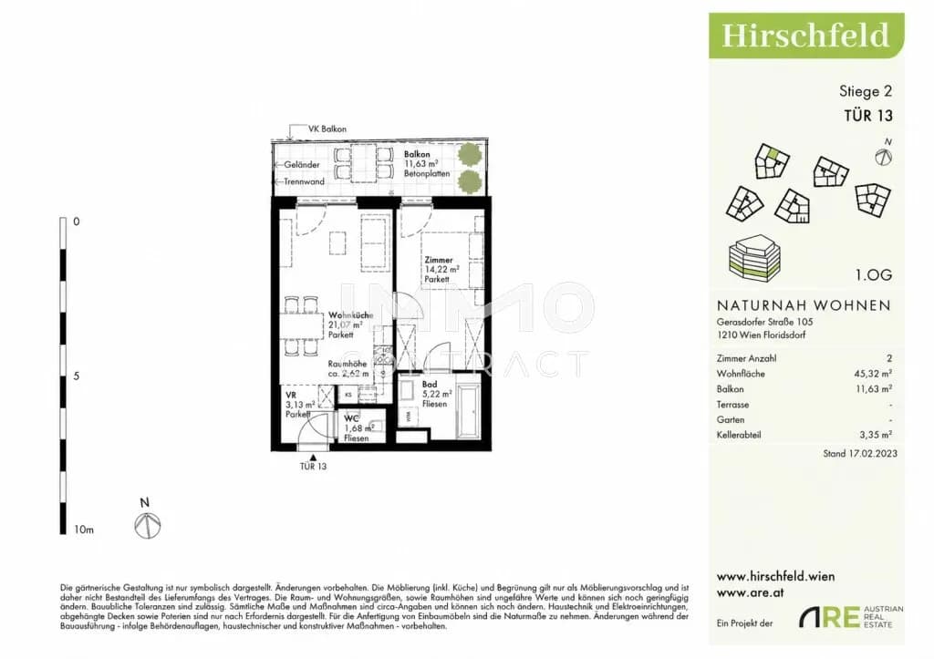 2-Zimmer-Wohnung kaufen in Wien – 45,32 m², € 263.000 – Bild 13 von 13