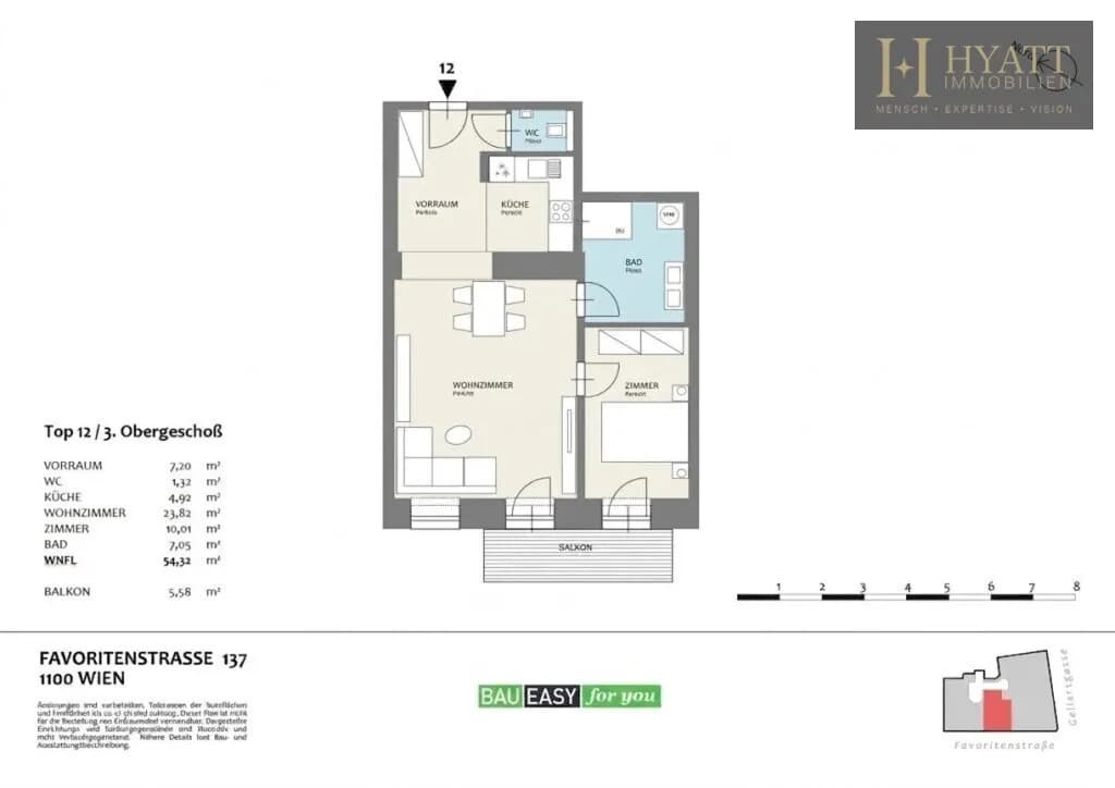 2-Zimmer-Wohnung kaufen in Wien – 54,6 m², € 339.300 – Bild 13 von 13