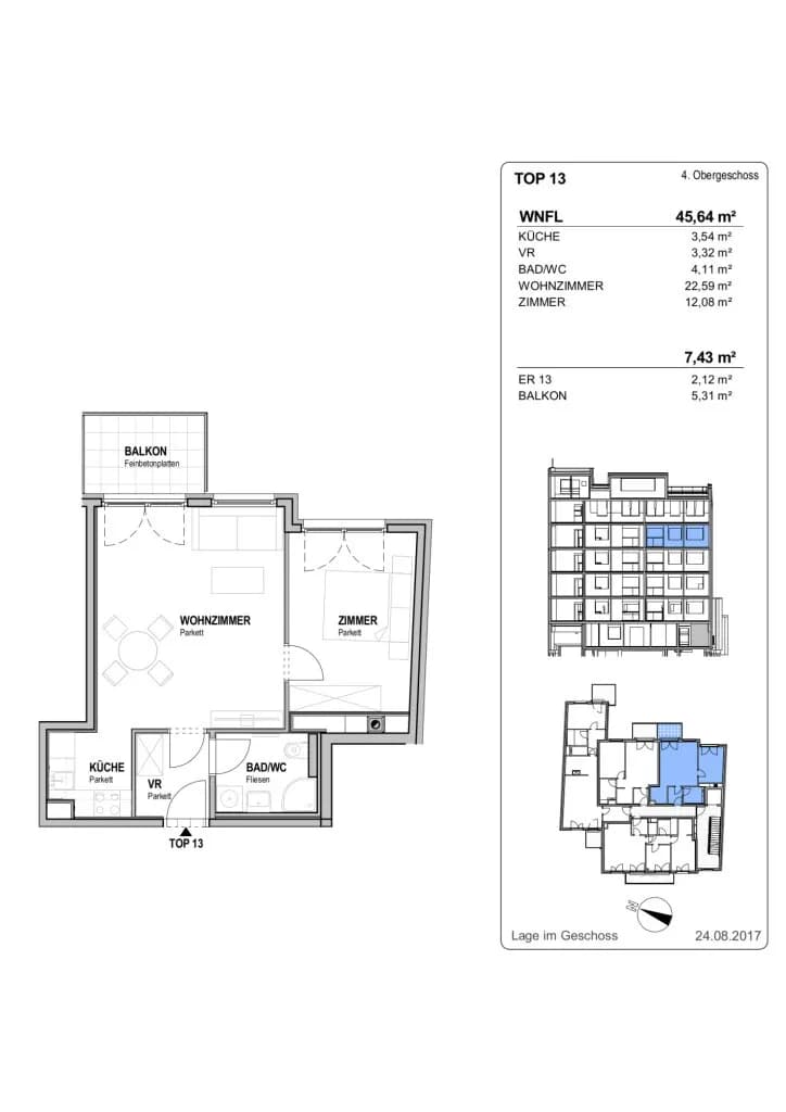 2-Zimmer-Wohnung mieten in Wien – 45,6 m², € 875 – Bild 14 von 14
