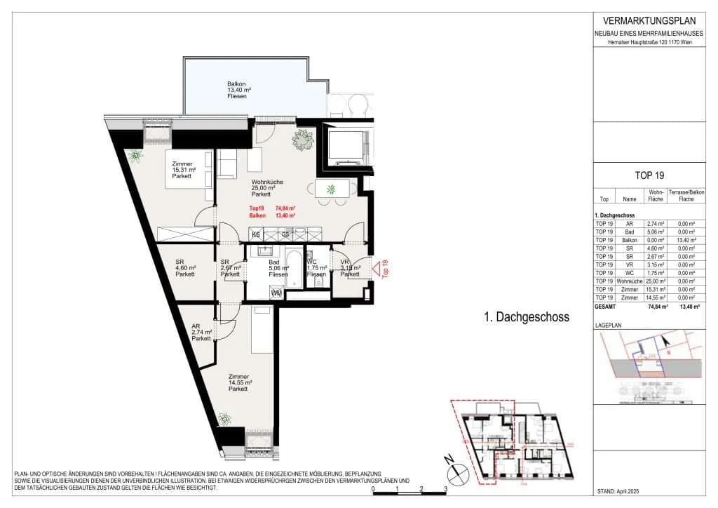 3-Zimmer-Wohnung mieten in Wien – 74,84 m², € 1.910 – Bild 25 von 25
