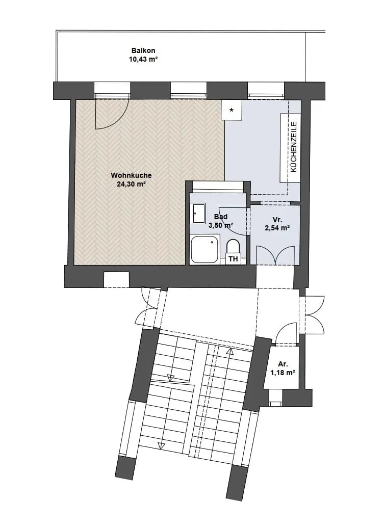 1-Zimmer-Wohnung kaufen in Wien – 31,52 m², € 279.000 – Bild 19 von 19