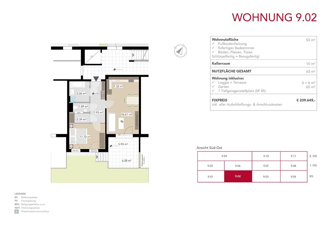 2-Zimmer-Wohnung kaufen in Graz – 53 m², € 239.649 – Bild 5 von 9