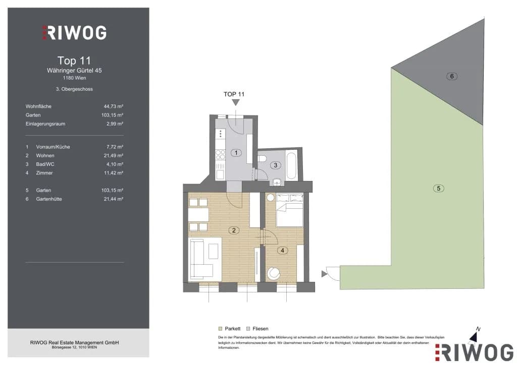 2-Zimmer-Wohnung kaufen in Wien – 44,73 m², € 289.000 – Bild 23 von 23