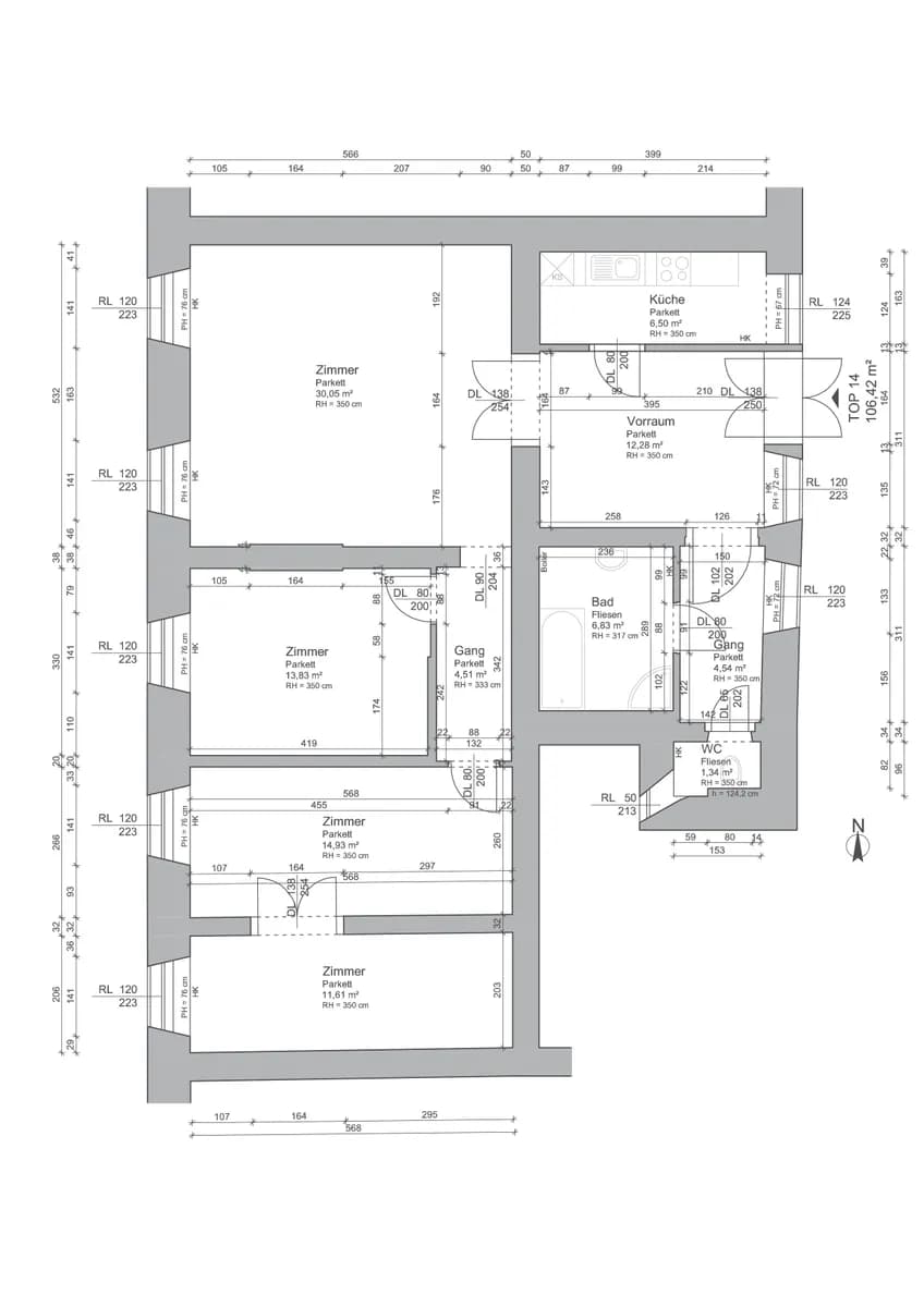 3-Zimmer-Wohnung mieten in Graz – 108,61 m², € 1.299 – Bild 2 von 7