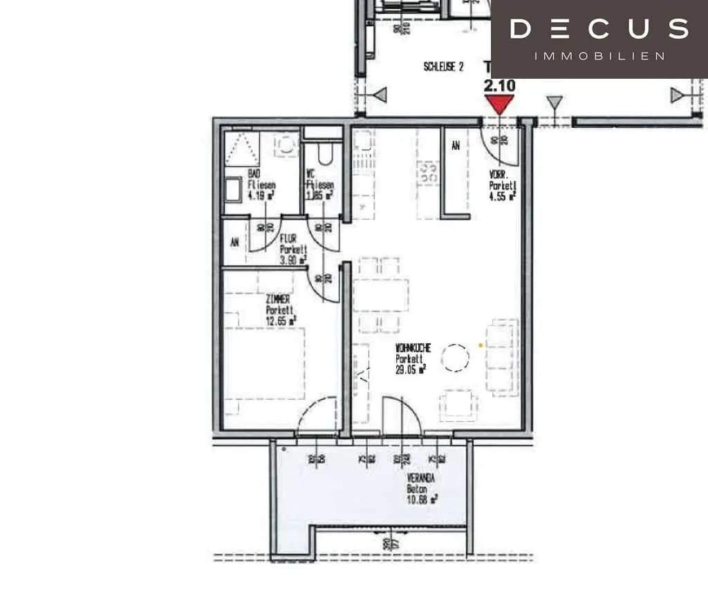 2-Zimmer-Wohnung mieten in Wien – 56,19 m², € 1.067 – Bild 12 von 12
