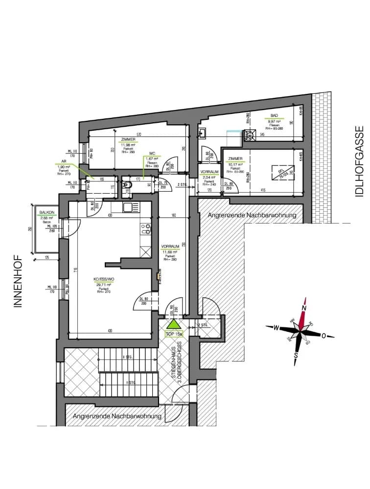 3-Zimmer-Wohnung mieten in Graz – 79,12 m², € 986 – Bild 3 von 8