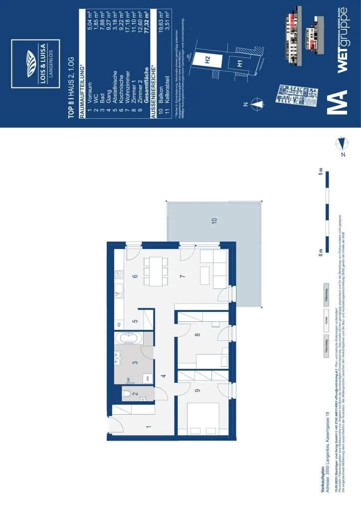 3-Zimmer-Wohnung kaufen in Krems Land – 77,42 m², € 369.000 – Bild 7 von 7